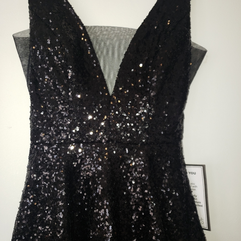 Black sequined dress